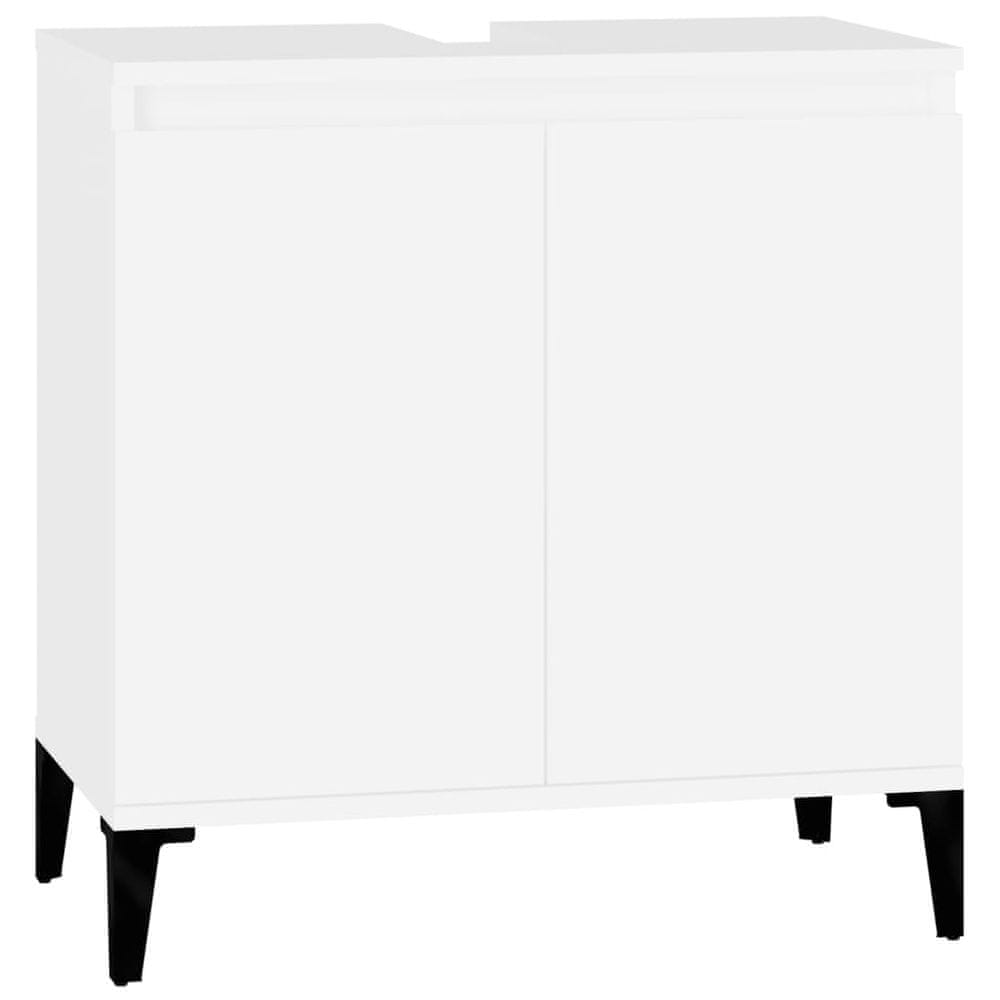 Vidaxl Umývadlová skrinka biela 58x33x60 cm kompozitné drevo